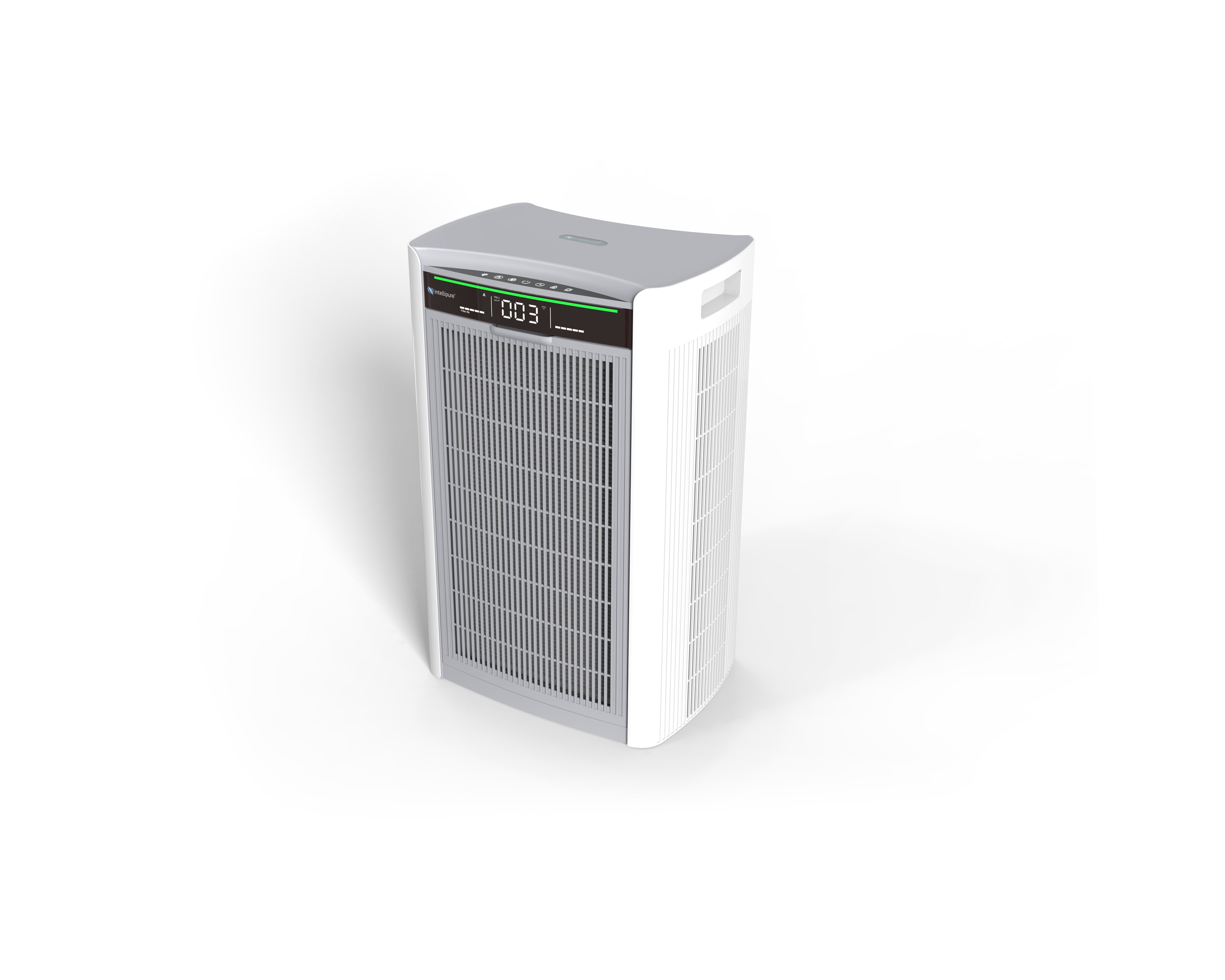 H1000 air purifier side view on a white background.