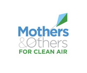 Logo with 'Mothers & Others for Clean Air' text on a white background