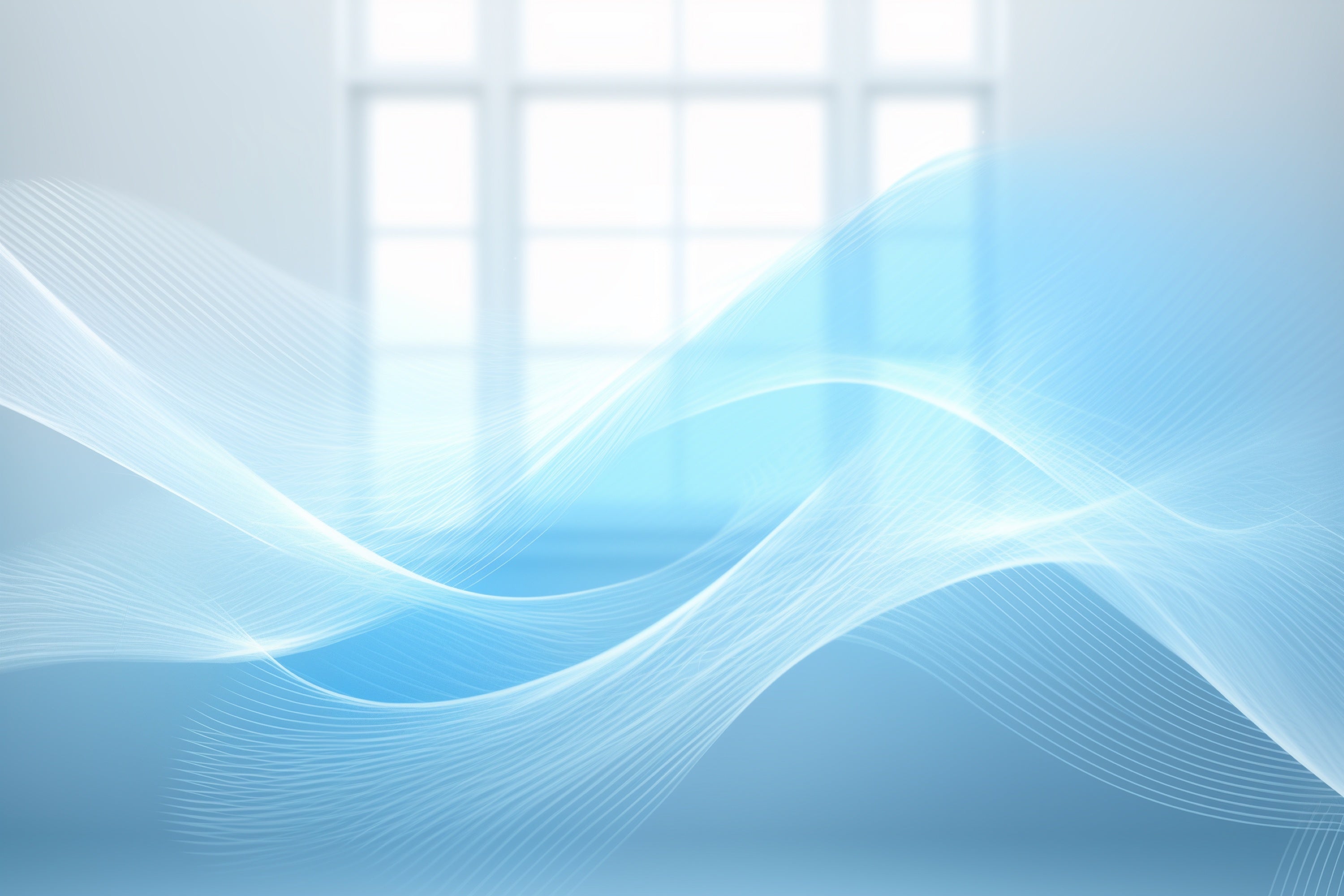 Abstract blue wave design on a light background