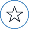 Star icon with blue outline