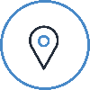 Loction icon with blue outline